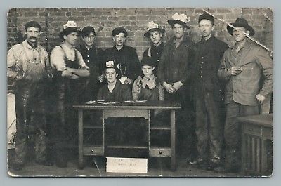 St. Paul MN Table Co RPPC Antique Carpenter Advertising Photo—Playing Cards~1910