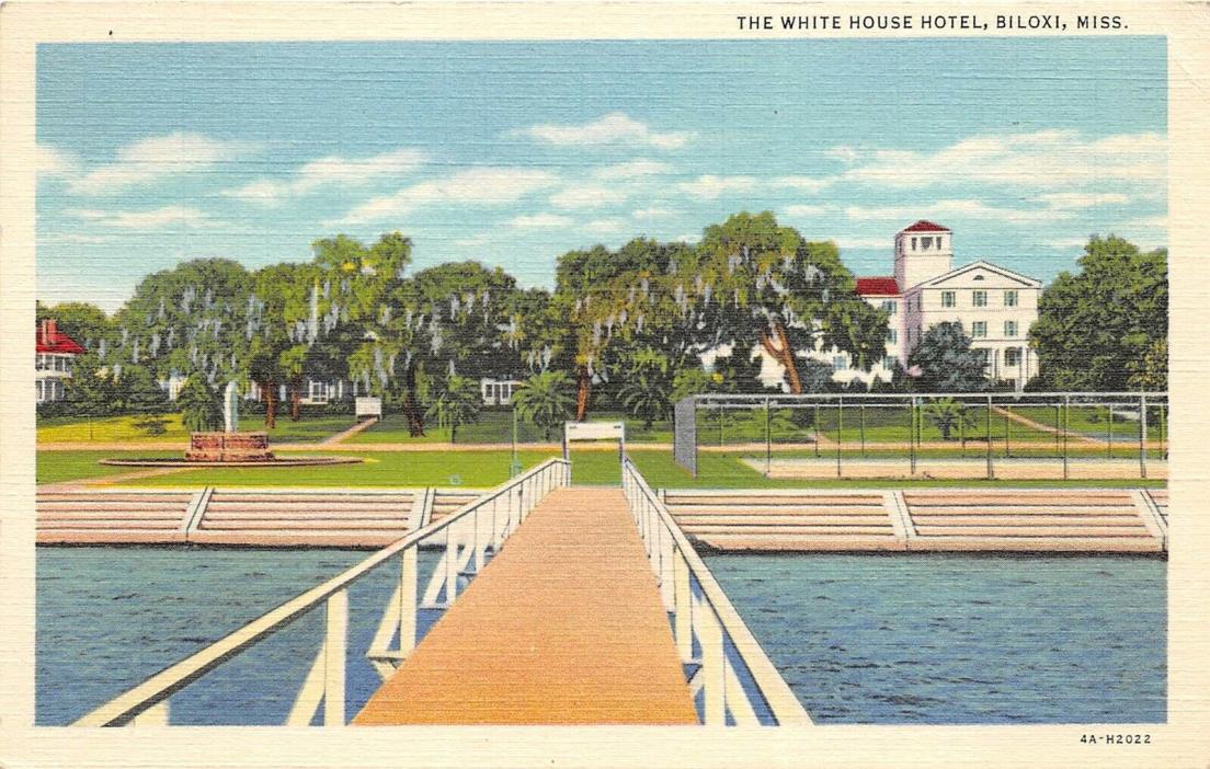 Biloxi Mississippi 1941 Linen Postcard The White House Hotel