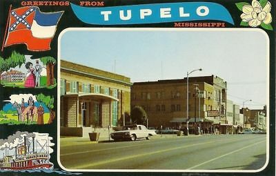 Tupelo MS Downtown Business Section Postcard #ds250