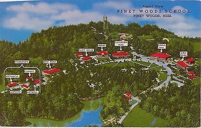 c1950s Aerial view of Piney Woods School Piney Woods Mississippi postcard view