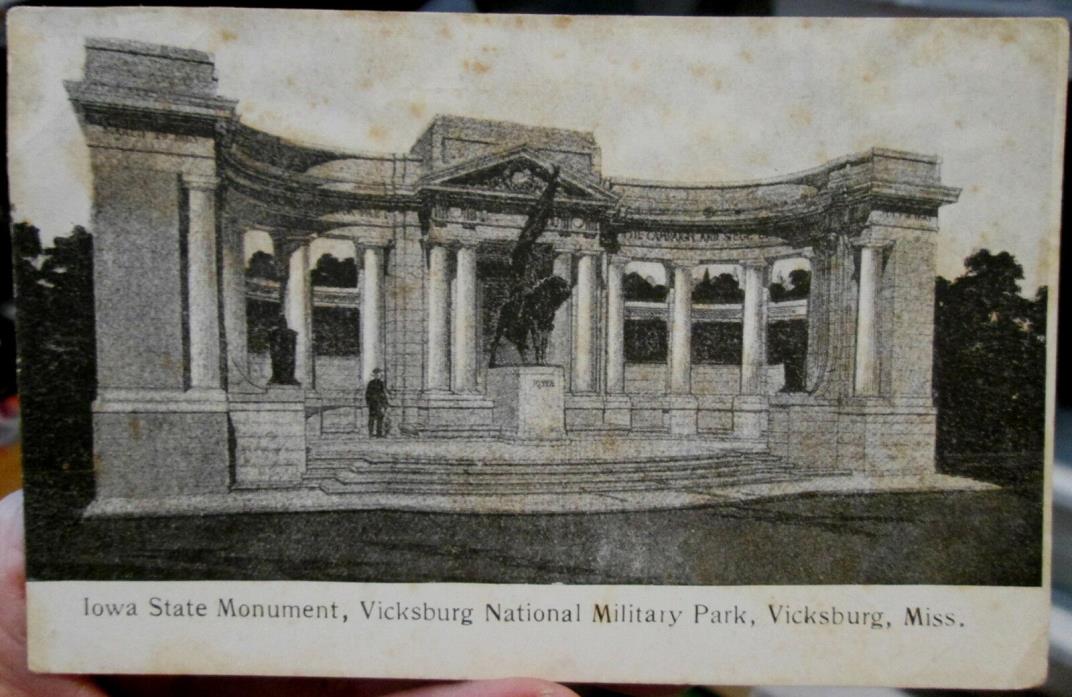 c1905 Iowa State Monument Vicksburg National Military Park Vicksburg MS postcard