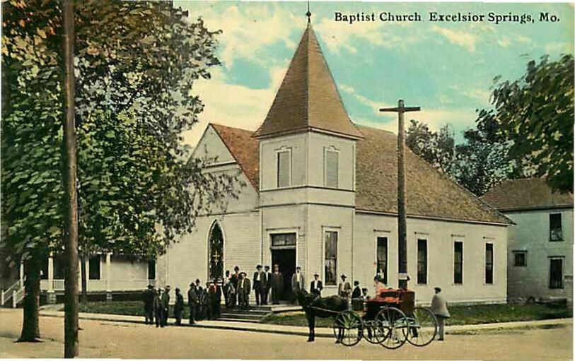 Postcard Baptist Church Excelsior Springs Missouri MO