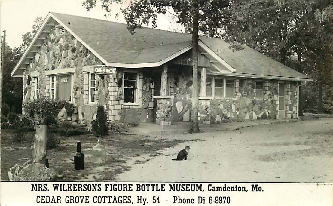 Real Photo Postcard Mrs Wilkersons Figure Bottle Museum, Camdenton, Missouri