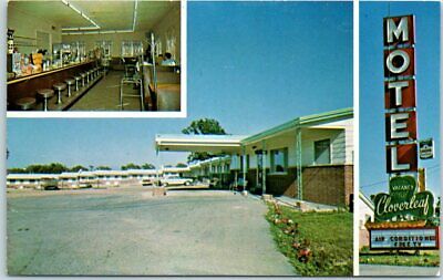 Lebanon, Missouri ROUTE 66 Postcard CLOVER LEAF MOTEL Roadside c1960s Unused