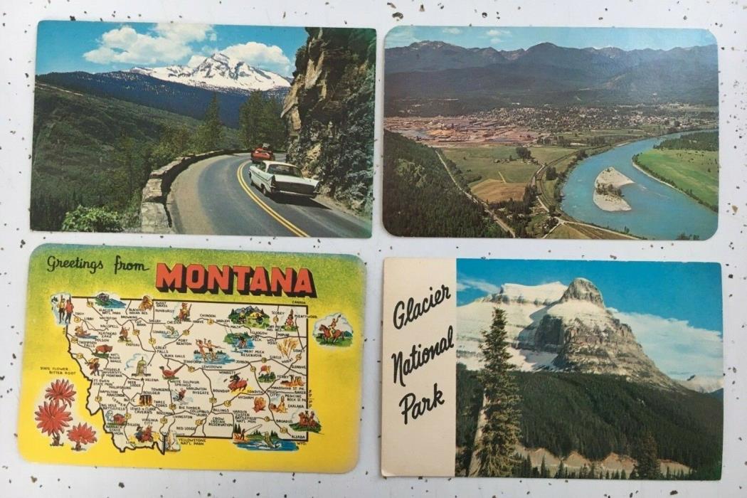 4 Glacier National Park Montana 1950's Unused Postcards