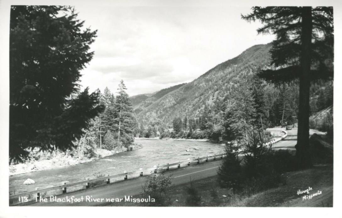 Blackfoot River Near Missoula MT Montana Hough Real Photo Postcard D19