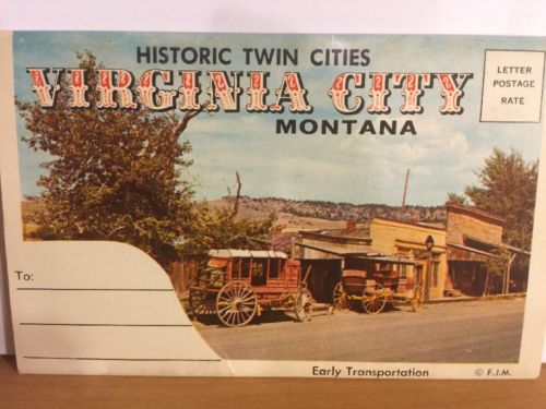 Historic Twin Cities Nevada City, Virginia City, Montana Post Card Booklet, 1963