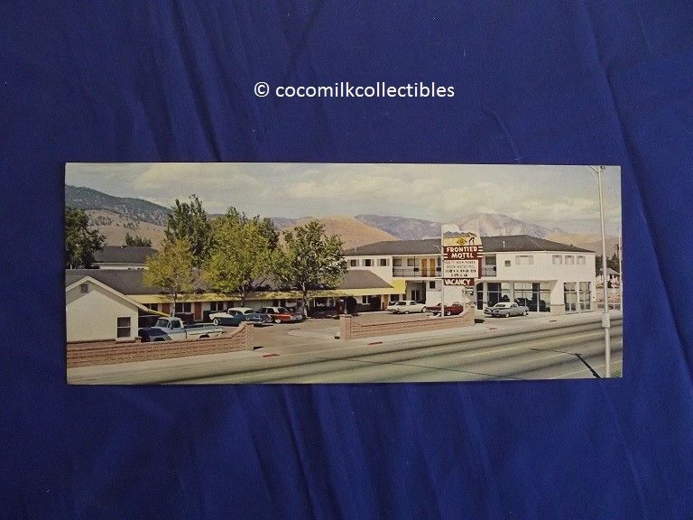 1960s Postcard Large Frontier Motel Carson City Nv Nevada 1960 Chevy 1962 T Bird