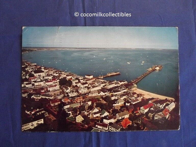 1957 Postcard Large Provincetown Harbor Cape Cod Ma Massachusetts Pier Pilgrim