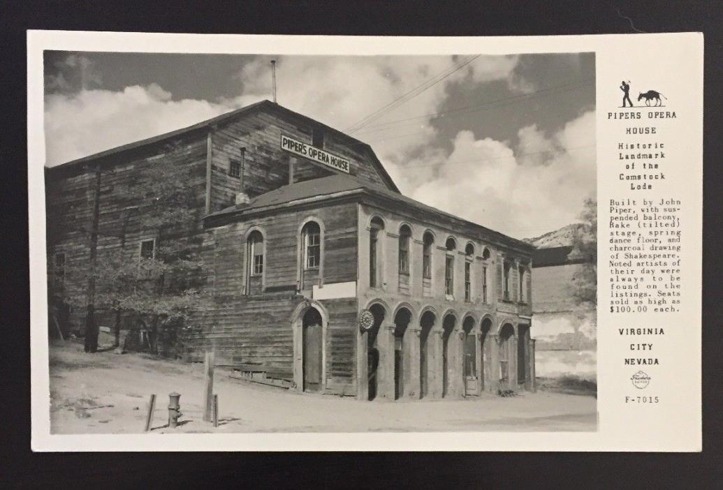 RPPC Virginia City Nevada Pipers Opera House Real Photo Vintage Postcard