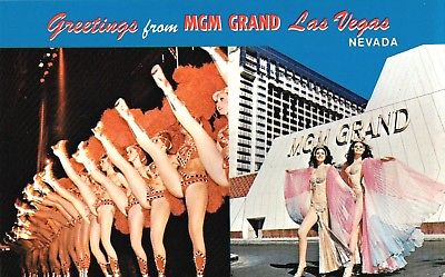 Vintage Postcard Of The MGM Grand Casino Showtime In Las Vegas NV Long Ago