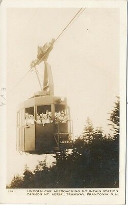 Franconia NH * Cannon Mt. Aerial Tramway RPPC * Lincoln Car 1940