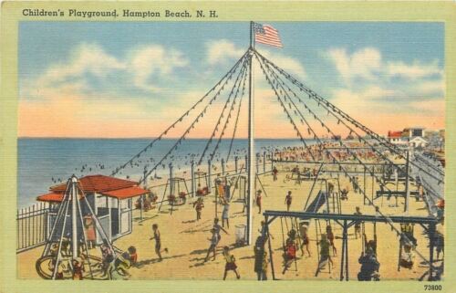 Hampton Beach New Hampshire~Witches Hat~Slides on Playground 1947