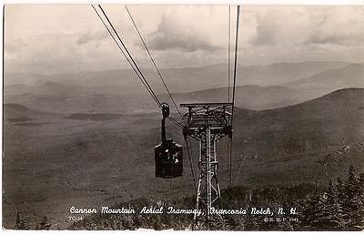 Cannon Mountain Aerial Tramway FRANCONIA NOTCH NH PM 1942 Real Photo Postcard