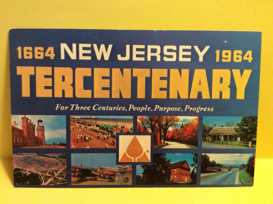New Jersey Tercentenary 1664-1964 British Colonial Origins Event Vtg Postcard