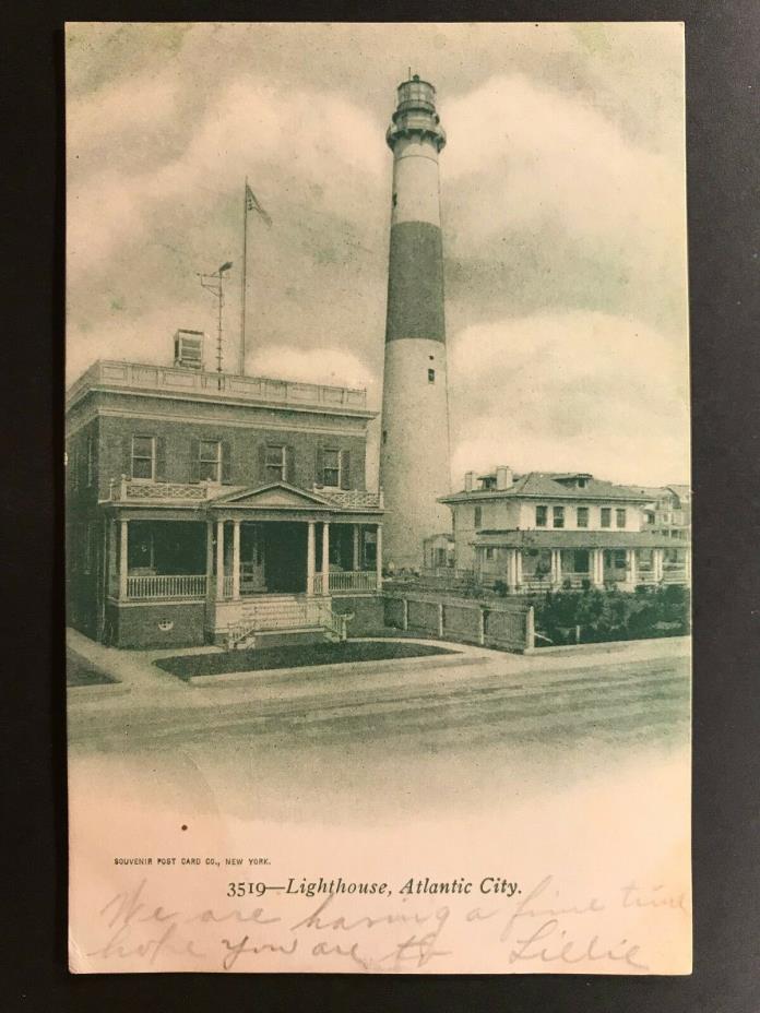 Postcard Atlantic City NJ c1907 - Absecon Lighthouse