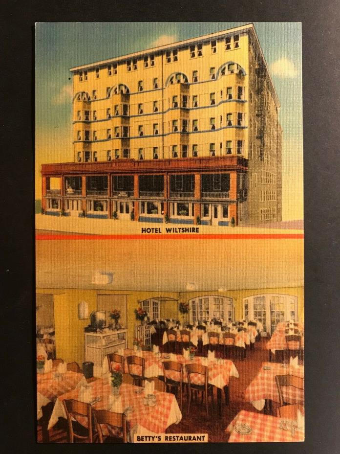 Postcard Atlantic City NJ - Hotel Wiltshire and Betty's Restaurant