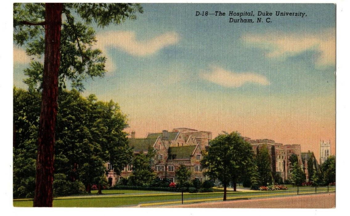 Durham North Carolina Postcard Duke University Hospital Street View #75445