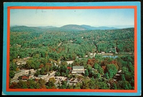 Highlands NC Postcard 1988 Aerial View Town Mountain Scene