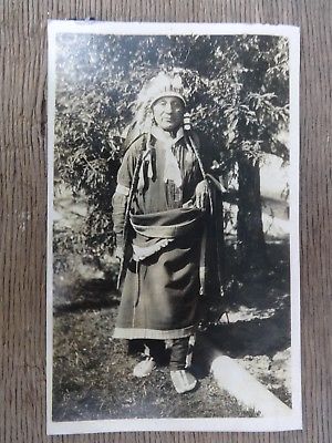 Postcard RPPC Unidentified Indian Chief Mandan, North Dakota?