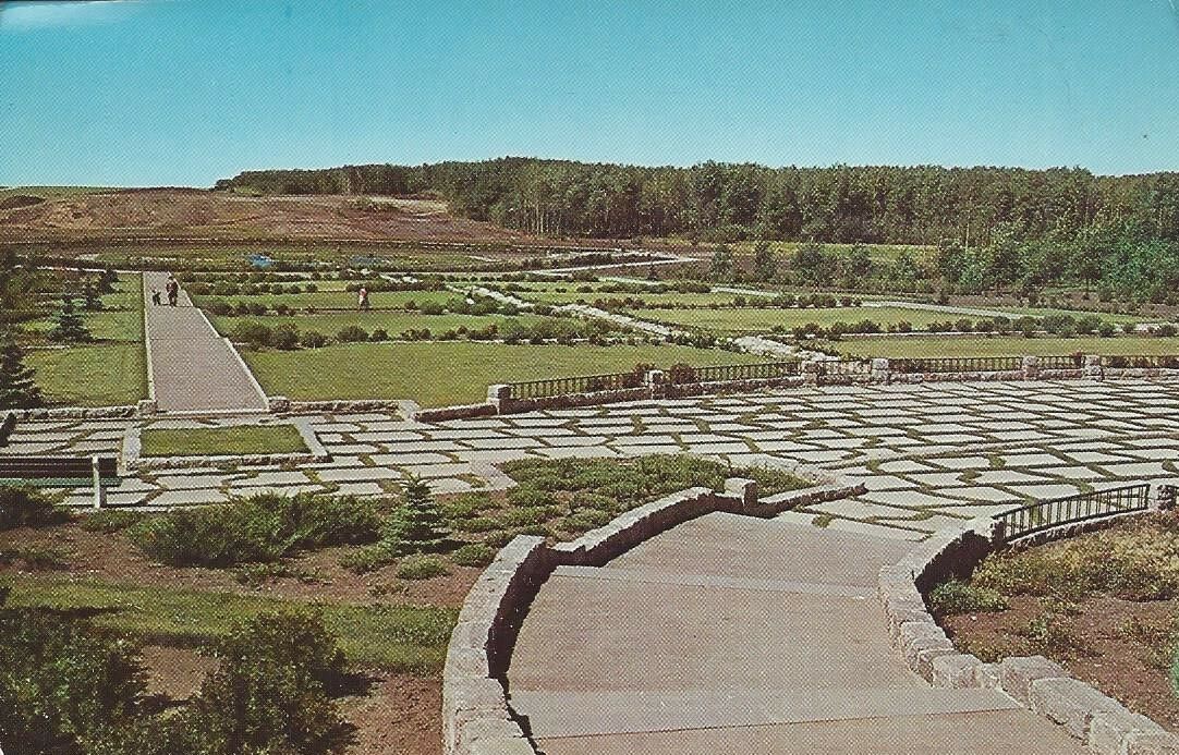 The Terrace Panel of the International Peace Garden Vintage Postcard