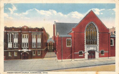 Cambridge Ohio~Presbyterian Church, School? Little Building Bridges Two~1920s