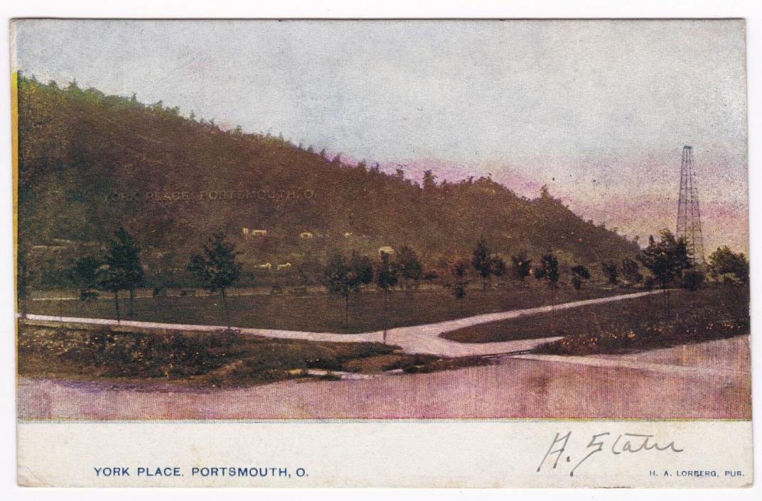 Postcard York Place Portsmouth Ohio 1905 Exceptional Condition B3