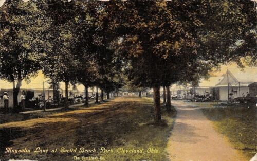 Cleveland Ohio~Euclid Beach Park~Magnolia Lane~Cottages~Tents~1908 Postcard