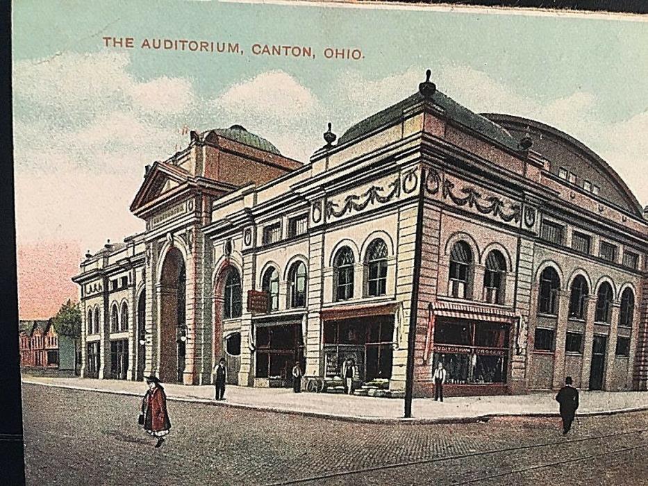 Postcard Early View of The Auditorium in Canton, OH.   W1