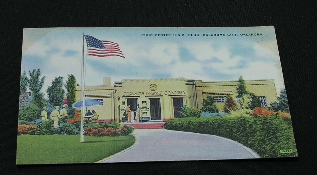 Vtg Pc Oklahoma City, Oklahoma - Civic Center U.S.O. Club   1944