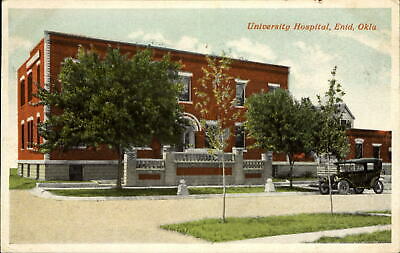 University Hospital Enid Oklahoma OK antique car ~ mailed 1916