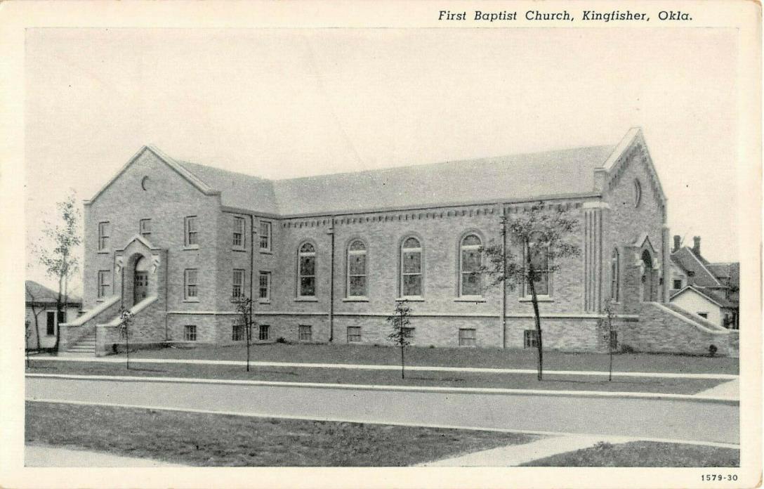 1930's? First Baptist Church Kingfisher OK post card