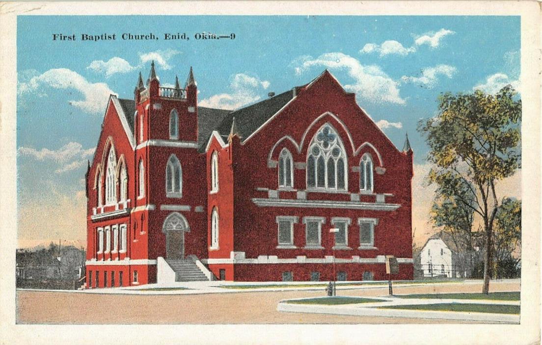 1920's? First Baptist Church Enid OK post card