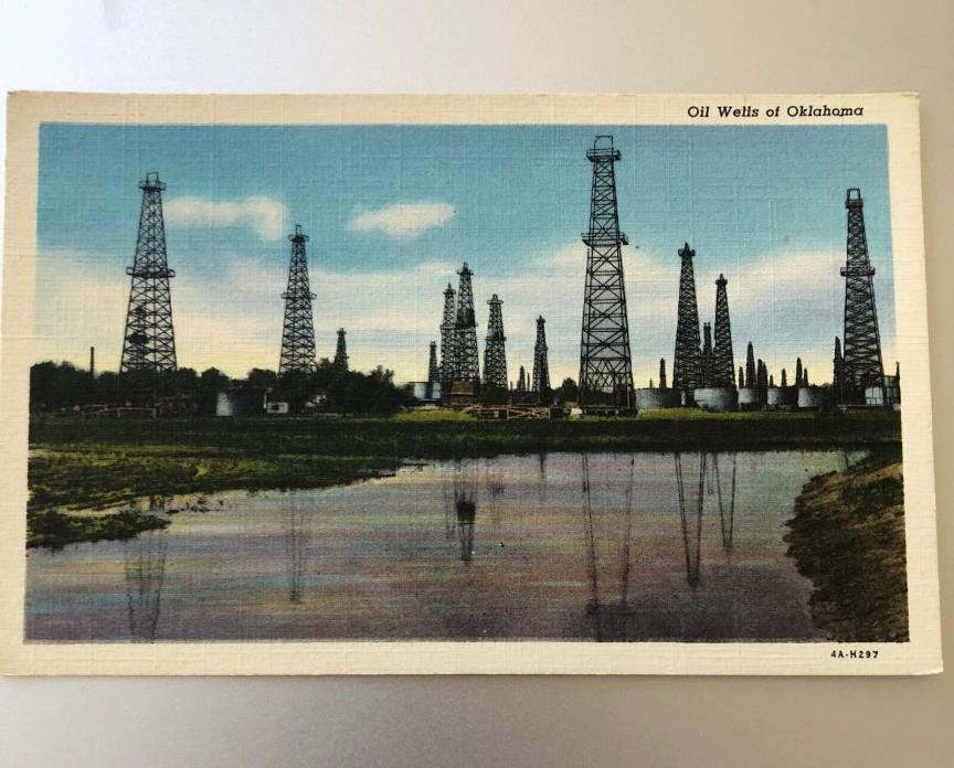 vintage postcard - Oil Wells of Oklahoma