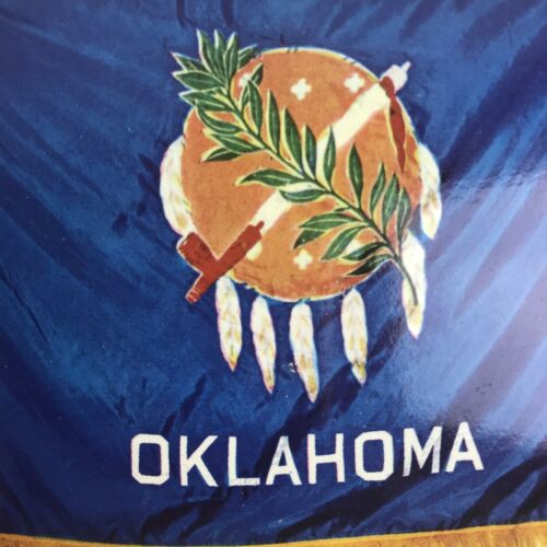 Postcard Vintage Oklahoma State Flag Unposted Chrome