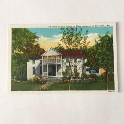 Will Rogers 12 Miles Northwest of Claremore Oklahoma Unposted Vintage Postcard