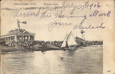 OKLAHOMA CITY, OK - Putnam Park - 1906  wind vanes, sailboat, horses & carriages