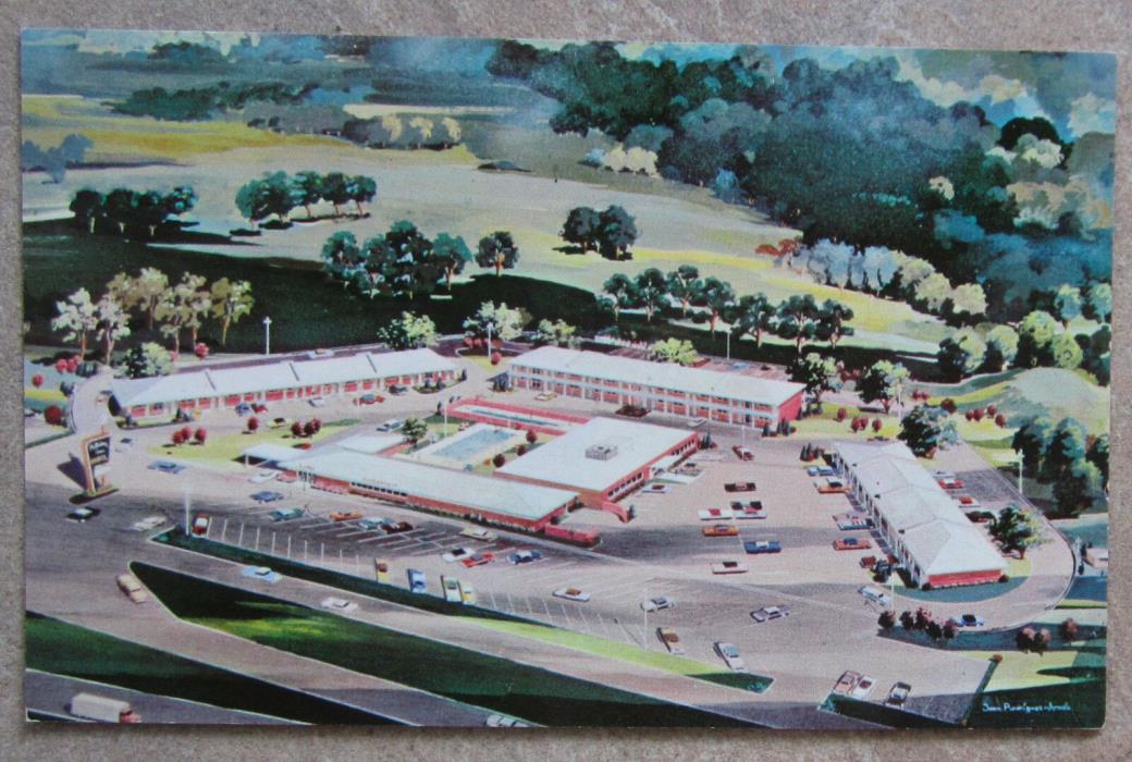 Vintage 1950's Color Postcard, Holiday Inn West, Turner Turnpike, Tulsa Oklahoma