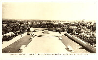 Sunken Garden Tomb ~ Will Rogers Memorial ~ Claremore Oklahoma ~ RPPC
