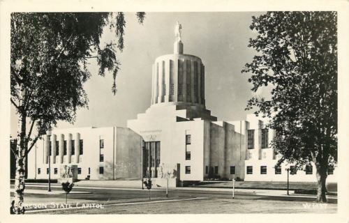 Oregon State Capitol Dome~c1950 Real Photo Postcard