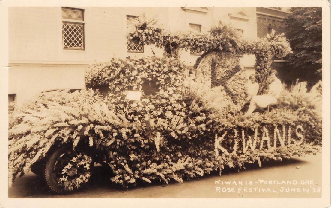 Portland Oregon~Kiwanis Club (Circle K) Rose Festival Parade Float~RPPC 1928