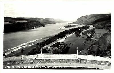 Looking East from Vista House Columbia River Highway Oregon OR Sawyer's RPPC