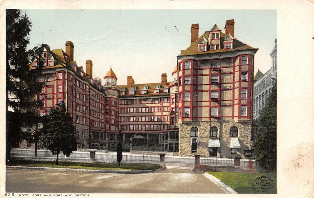 Portland Oregon~Hotel Portland~Detroit Publishing Co~#5215~1907 Postcard/