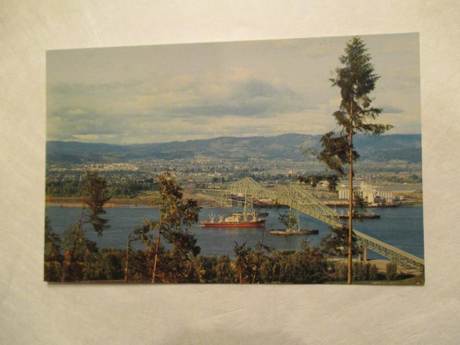Interstate Bridge Columbia River Washington WA WN Oregon OR Postcard