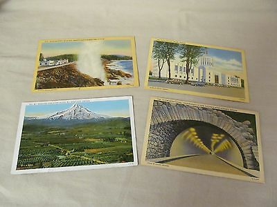 Four 1900's Vtg Postcards Oregon Lithograph Art Colortone White Border C.T.