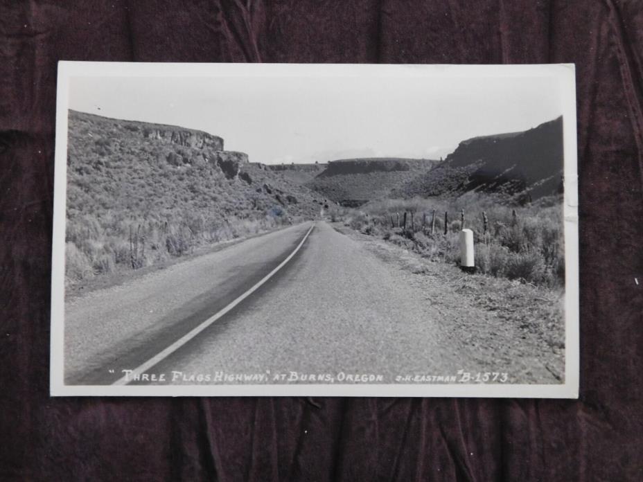 RPPC: Three Flags Highway, Burns OR, Eastman B-1573, posted 1946
