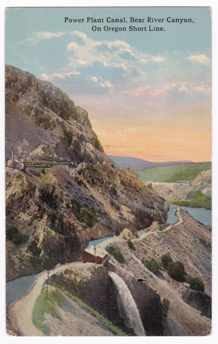 Postcard Power Plant Canal Bear River Cyn on Oregon Short Line RR A2