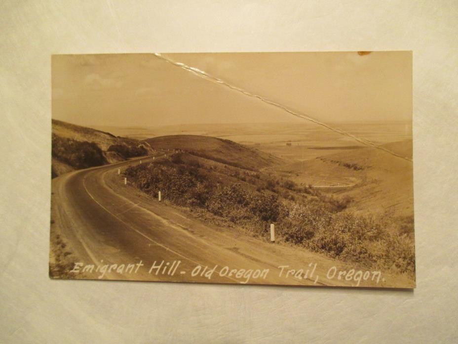 RPPC Emigrant Hill Old Oregon Trail Oregon OR Postcard