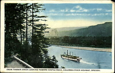 Steamboat Columbia River Highway ~ Castle Rock from Tanner Creek Oregon 1920s