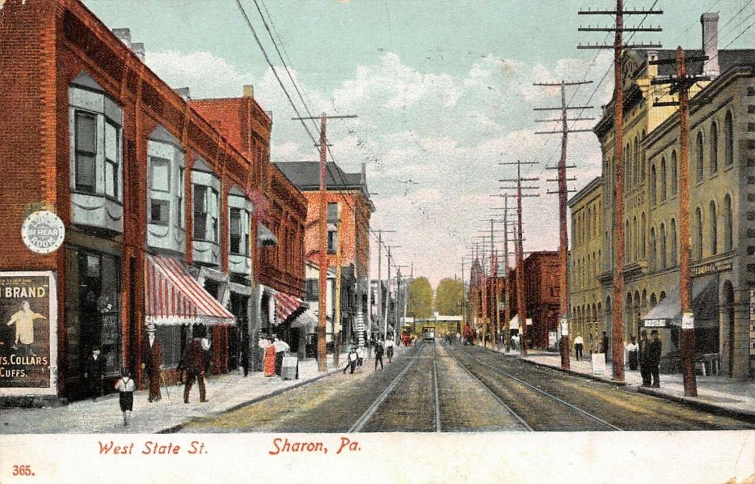 Sharon Pennsylvania~West State Street~Storefront Collars Cuffs~Lunch Rear~1909